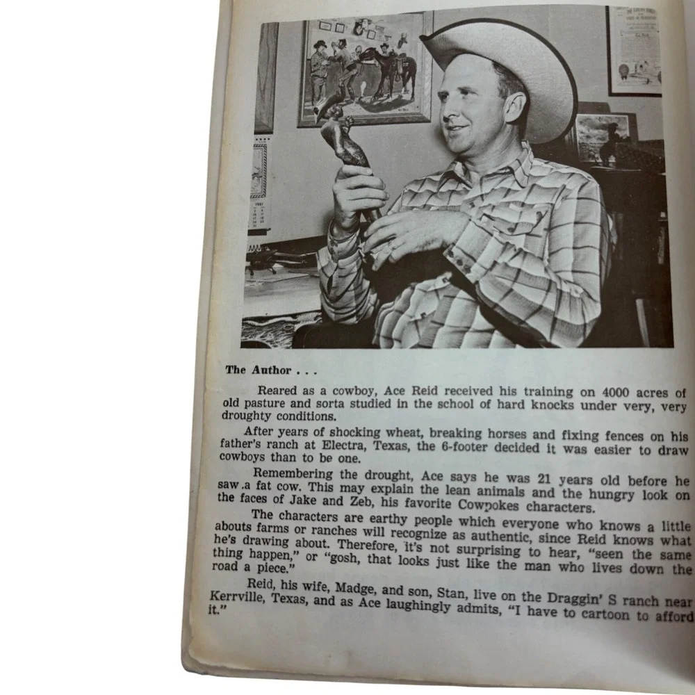Ace Reid Cowpokes Wanted Vintage 1964 Western‎ Cartoon Book Fred Gipson Intro